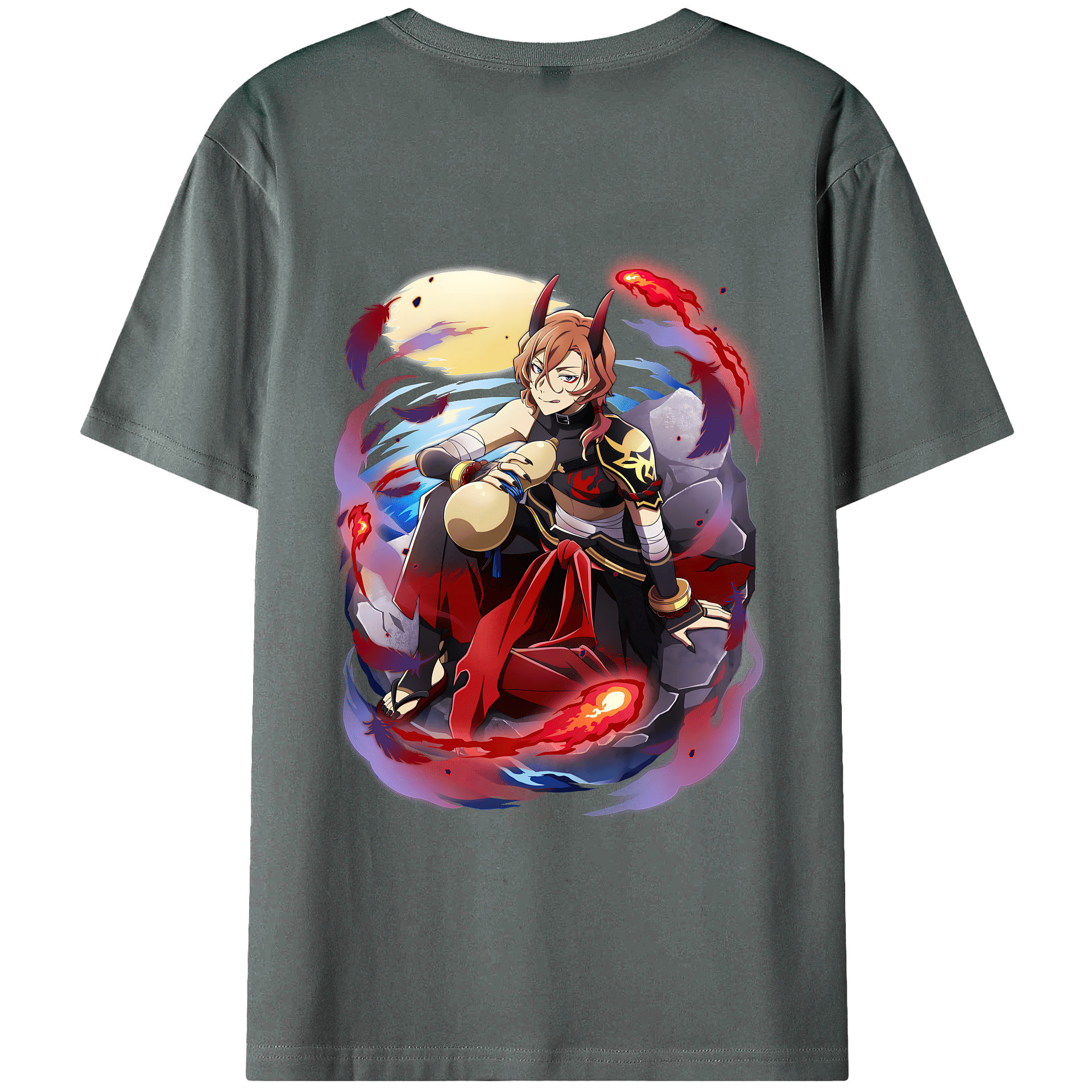 （画像用） 文豪ストレイドッグス Bungo Stray Dogs 綿100％ メンズ半袖Tシャツ（バックプリント） 通気性